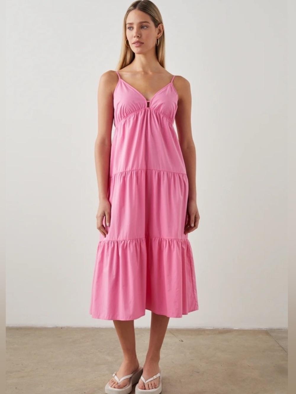 RAILS Avril Midi Dress Hot Pink Medium
